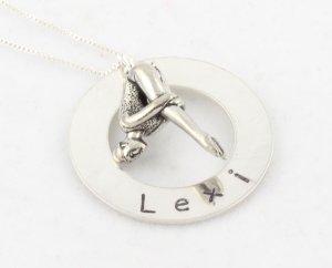 Diver Diving Custom Hand Stamped Personalized Sterling Silver Necklace N103