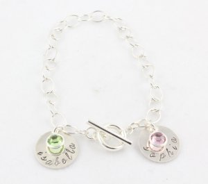 Sterling Silver Hand Stamped Bracelet Personalized B008