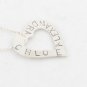 Heart Outline Custom Hand Stamped Personalized Sterling Silver Pendant Necklace N067