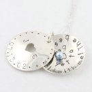 Something Blue Bride Locket Necklace Hand Stamped Sterling Silver