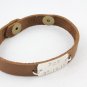 Unisex Leather Bracelet Personalized Custom Hand Stamped B004