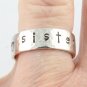 Custom Ring Sterling Silver Hand Stamped Personalized Size 10 R001