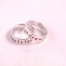Custom Ring Sterling Silver Hand Stamped Personalized Size 9 R002
