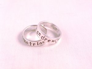 Custom Ring Sterling Silver Hand Stamped Personalized Size 8 R003