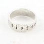 RING Hand Stamped Custom Personalized Sterling Silver Ring Size 5 R006