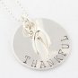 THANKFUL WISH WISHBONE Hand Stamped Sterling Silver Necklace N091