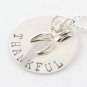 THANKFUL WISH WISHBONE Hand Stamped Sterling Silver Necklace N091