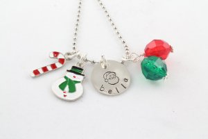 Christmas Child's Charm Necklace Silver