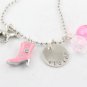 Western Boot Cowgirl Necklace Custom Personalized Silver N150