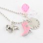 Western Boot Cowgirl Necklace Custom Personalized Silver N150