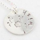 Wish Dandelion Hand Stamped Sterling Silver Necklace N089