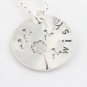 Wish Dandelion Hand Stamped Sterling Silver Necklace N089