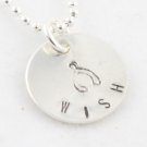 Wishbone Thanksgiving Necklace Hand Stamped Sterling Silver