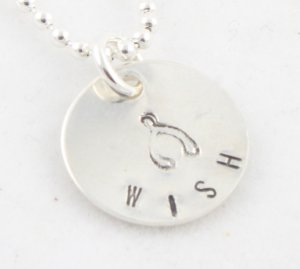 Wishbone Thanksgiving Necklace Hand Stamped Sterling Silver