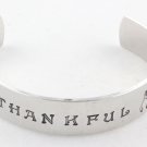 Thankful Thanksgiving Bracelet Hand Stamped Wishbone