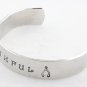 Thankful Thanksgiving Bracelet Hand Stamped Wishbone