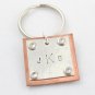 Copper Sterling Silver Keychain Key Ring Hand Stamped