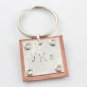 Copper Sterling Silver Keychain Key Ring Hand Stamped