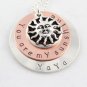 You Are My Sunshine Custom Hand Stamped Personalized Sterling Silver Circle Pendant Necklace N108