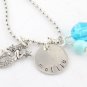 Mermaid Charm Necklace Custom Personalized Silver N169