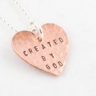 Personalized Custom Heart Copper Necklace Girls