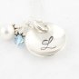 Custom Personalized Sterling Silver Hand Stamped Birthstone Necklace