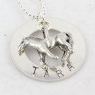 Horse Necklace Custom Hand Stamped Personalized Sterling Silver N054