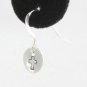 Cross Outline Earrings Sterling Silver Dangle Circle Hand Stamped