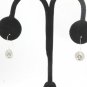 Cross Outline Earrings Sterling Silver Dangle Circle Hand Stamped