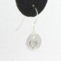 Swirl Heart Earrings Sterling Silver Dangle Circle Hand Stamped