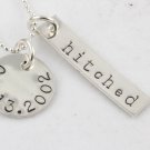 Hitched Wedding Necklace Hand Stamped Sterling Silver