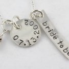 Bride to Be Necklace Hand Stamped Sterling Silver