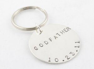 Godfather Keychain Key Ring Sterling Silver Dad Father
