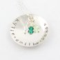 Birthstone Necklace Custom Personalized Family Sterling Silver N122