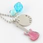 Guitar Personalized Charm Necklace Silver