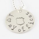 I Love My Officer Necklace - Custom Sterling Silver Necklace - Hand Stamped Police Officer Necklace