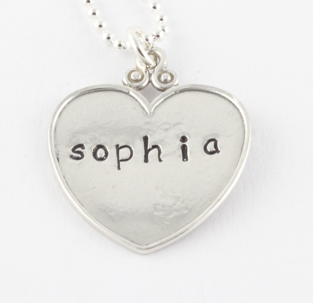 Personalized Heart Necklace - Handstamped Custom Necklace - Mom Necklace