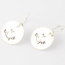 Peace Dove Olive Branch Earrings - Sterling Silver Dangle Earrings - Hand Stamped Earrings