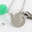Track Running Charm Necklace - Custom Personalized Silver Necklace