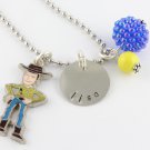 Woody Toy Story Charm Necklace - Custom Personalized Silver Necklace