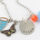 Bug Catcher Charm Necklace - Custom Personalized Silver Necklace