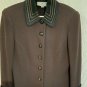ST. JOHN COLLECTION Women’s Vintage 2 Piece Suit Brown Black Trim Jacket & Skirt