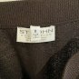 ST. JOHN COLLECTION Womenâs Vintage 2 Piece Suit Brown Black Trim Jacket & Skirt