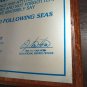 Plaque from men of the USS Nassau LHA-4 med cruise 87-88 honorary shipmate Navy
