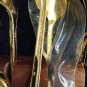 Towle Lauffer DESIGN 2 Stainless Steel Flatware gold Oneida piece wood chest BG