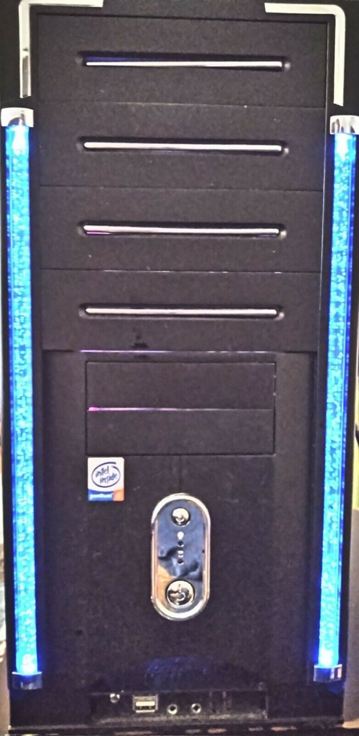 Window fan Real PC power 0212-4HL Black Blue Bubble ATX Mid Tower Computer Case