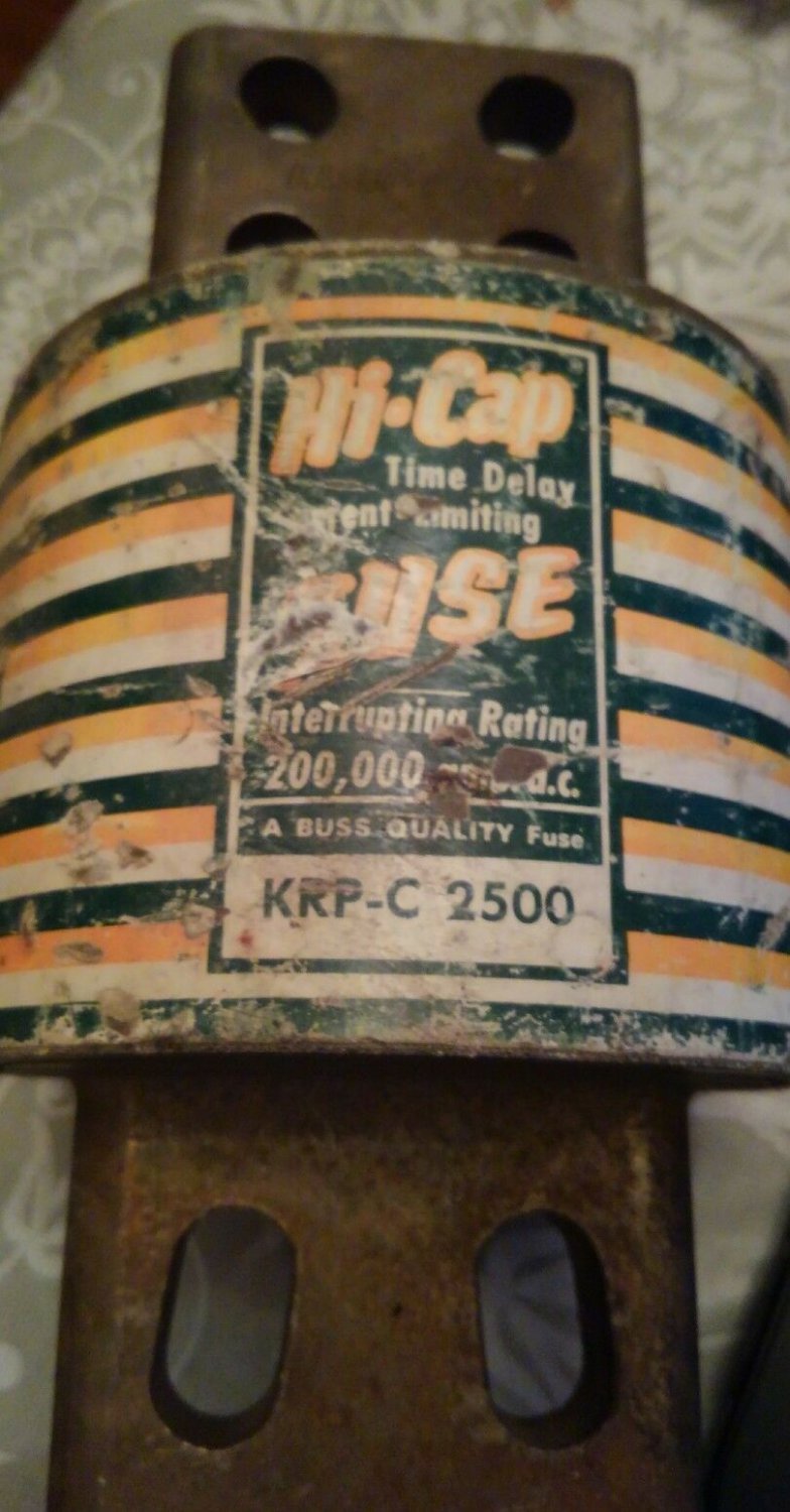 Bussmann Hi-Cap Time Delay Current Limiting Fuse Krp-C2500 Rating  2500amp used