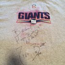 New Reebok NFL NY Giants Tiki Barber Signed Autographed Men's T-shirt Size Large