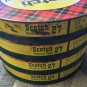 4 VINTAGE SCOTCH GLASS CLOTH ELECTRICAL TAPE NO 27 3M METAL PLAID TINs w/ ROLL