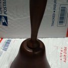 Antique Wooden School Teachers Bell Metal Inside it Rings wood handle dinner